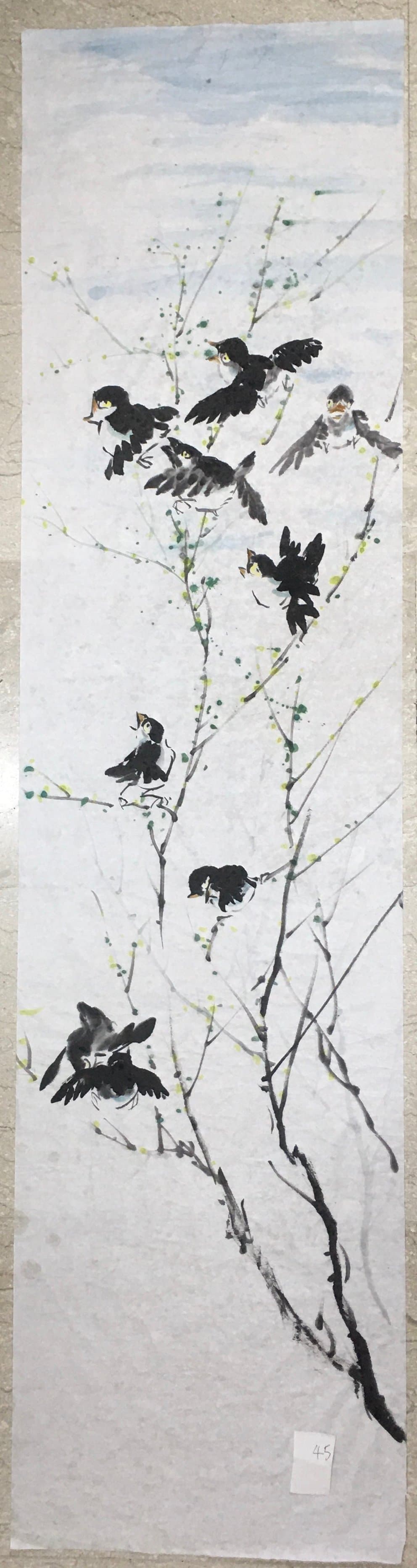 起舞同鸣（九雀四尺半开长条） — Dancing and Singing Together