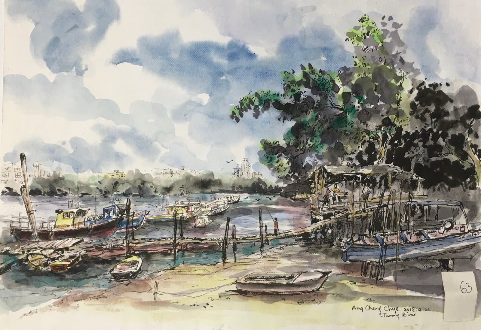 裕廊码头（水彩纸） — Jurong Wharf