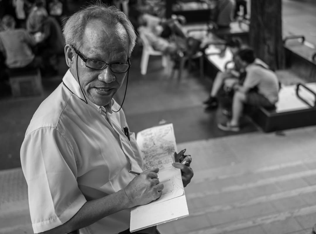Ang Cheng Chye sketching